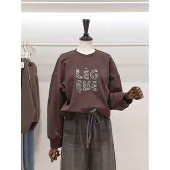 ZOOC [파주점] 쥬크 주크 스팽글 드롭숄더 맨투맨 티셔츠 V253MSM902