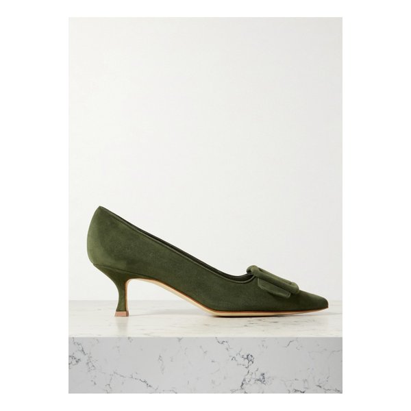 메이세일 버클 스웨이드 펌프스 50mm 밀리터리 그린 1647597338642786