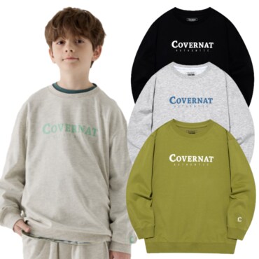 커버낫 키즈 에센틱 로고 레귤러핏 맨투맨 (MG,OL,BK,OT) CK2501CR14(정상가 59,000원)