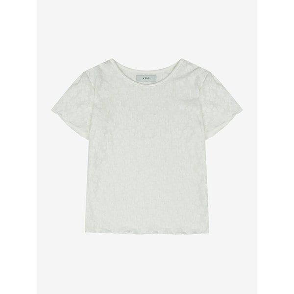 플라워 자가드 물결 티셔츠 (TMIBE2856)