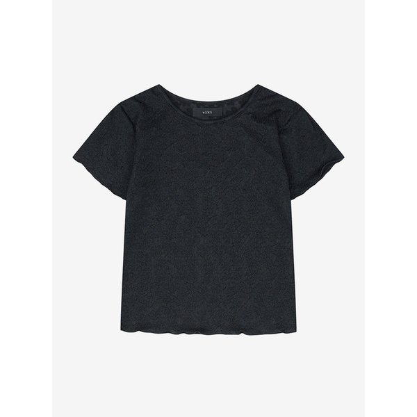 플라워 자가드 물결 티셔츠 (TMIBE2856)