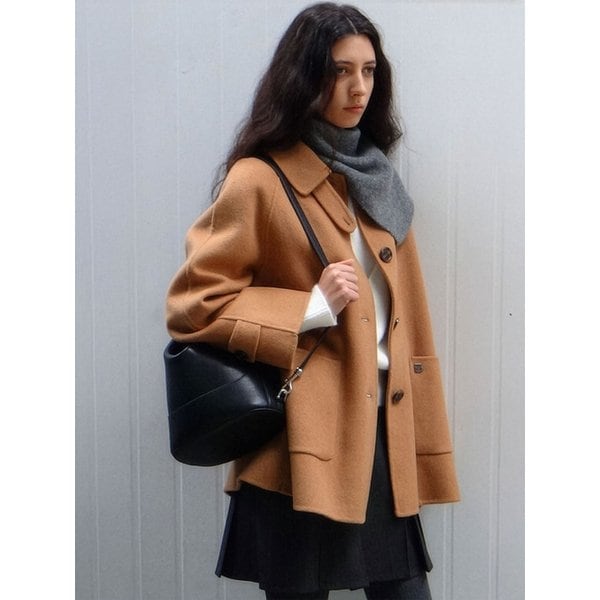 [CAMEL단독][6컬러] 핸드메이드 에이라인 울 하프 코트