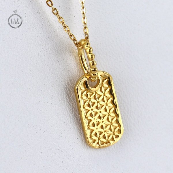 [가앤] 24k순금 사각 컷팅 펜던트 체인 목걸이3.75g