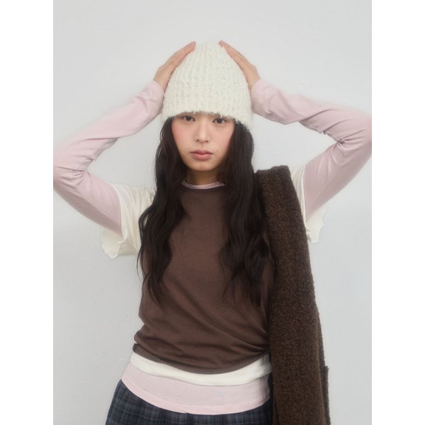 THREE-PIECE LAYERED TOP_BROWN