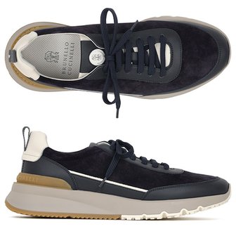 브루넬로쿠치넬리 [부산점] 25FW 나이트 워시드 스웨이드 세미 폴리시 카프 스니커즈 MZUSGGO278 CYD22