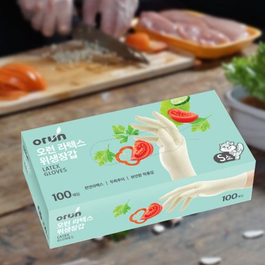 오런 라텍스위생장갑 소 100매_일회용 주방 요리