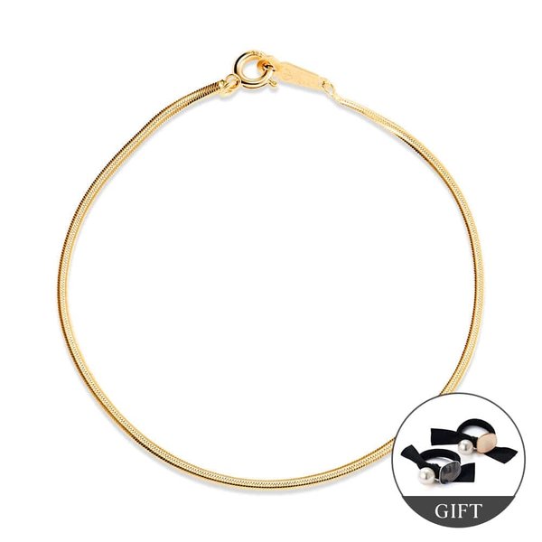 [모룬] 18K 1.4mm 센슈얼 스네이크 뱀줄 체인 팔찌 MOB40693