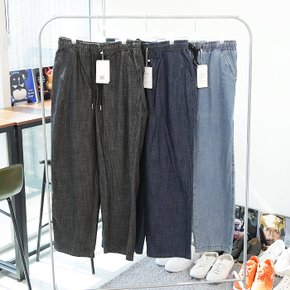 WDK 남자 빅사이즈 3컬러 린넨 데님 벌룬 와이드 팬츠