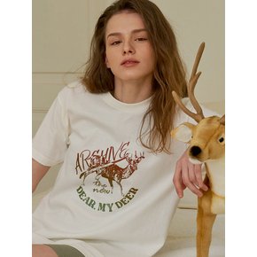 Deer gradation t-shirt_ Ivory