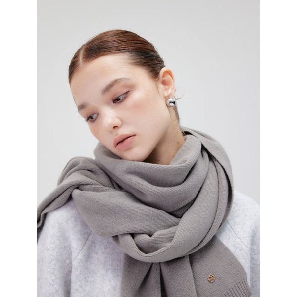 Wool Cashmere Muffler_3 Color Black, Gray, Beige