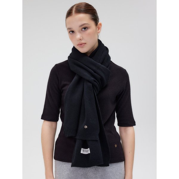 Wool Cashmere Muffler_3 Color Black, Gray, Beige