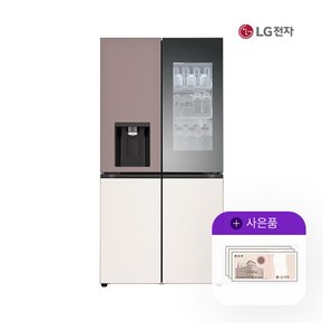 오브제냉장고 엘지 얼음정수기 820L 핑크베이지 W824GKB472S 월135000/5년약정