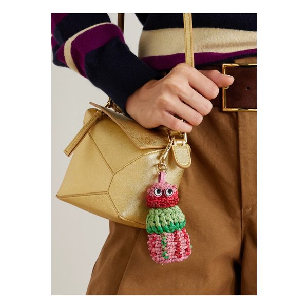 씨 유니언 가죽 트리밍 라피아 백 참 멀티 46376663162892983