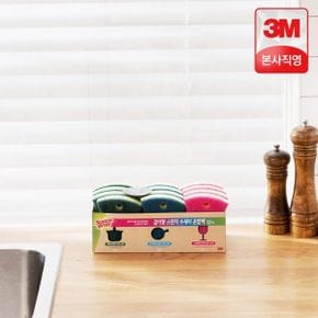 3M 걸이형 스펀지 수세미 혼합팩 12입(스크래치방지4개+강력세척4개+프라이팬4개) / 스카치브라이트