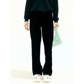 Two Tone Velour Pants_Black