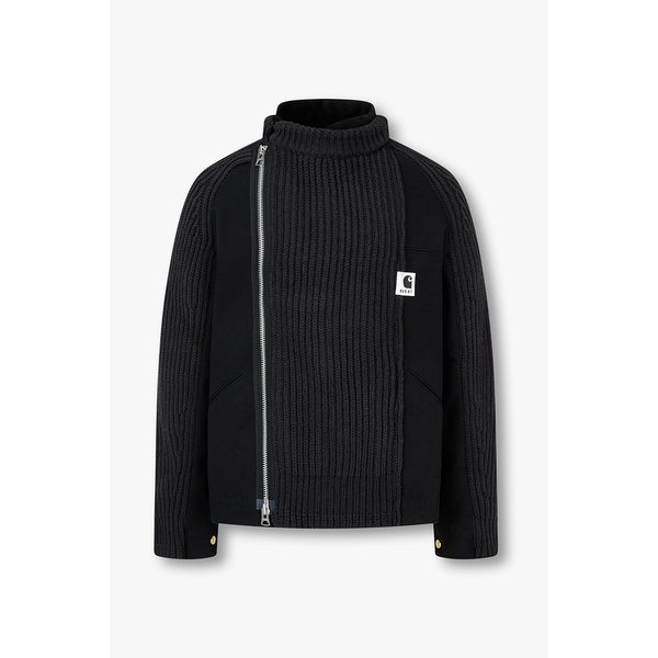 [CARHARTT WIP] 남성 데님 믹스 울 니트 블루종 (블랙) 6425301709000