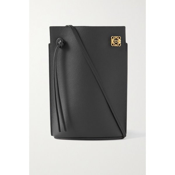 다이스 포켓 장식 가죽 숄더 백 블랙 1647597295598147