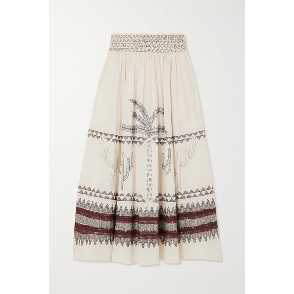 엠포리오 시레누세 니콜 자수 리넨 코튼 혼방 보일 맥시 스커트 아이보리 1647597301715620