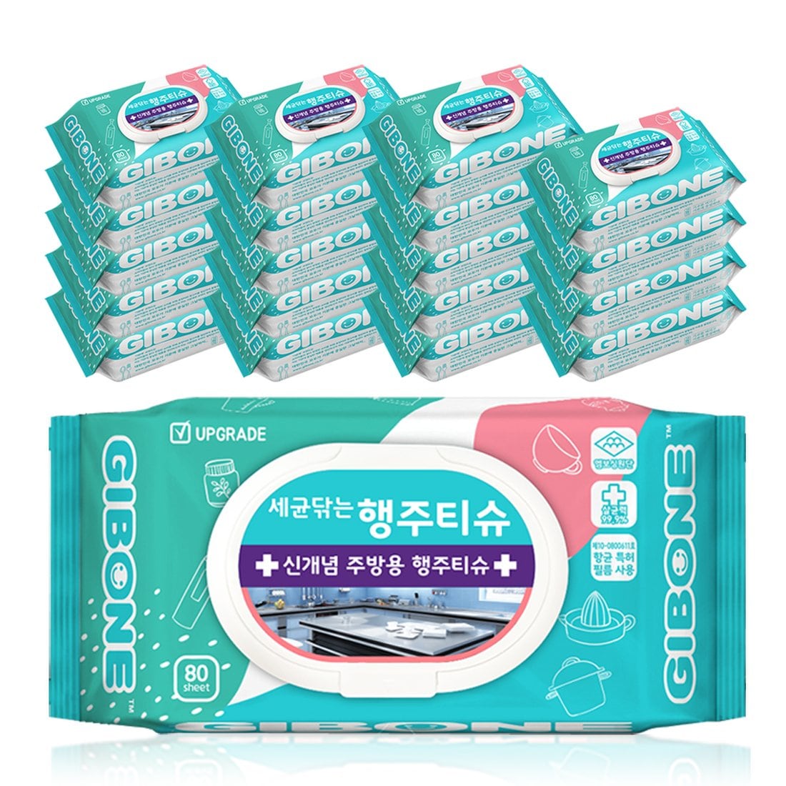기본에 세균닦는 행주티슈 80매 20팩 , 믿고 사는 즐거움 SSG.COM