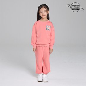 [ISA KIDS] 23FW 나사키즈 융기모 맨투맨&조거팬츠 셋업_핑크