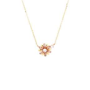 18K 1부 다이아몬드 로드니꽃 목걸이 현대보석감정원 G color SI2 이상