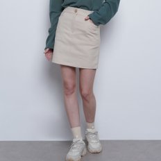 W12 basic cotton mini skirt beige