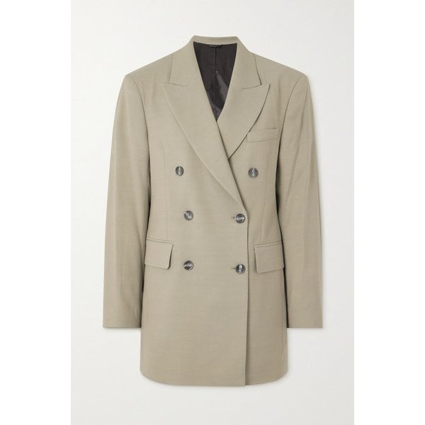 더블 브레스티드 헤링본 자카드 블레이저 라이트 그레이 1647597317270404