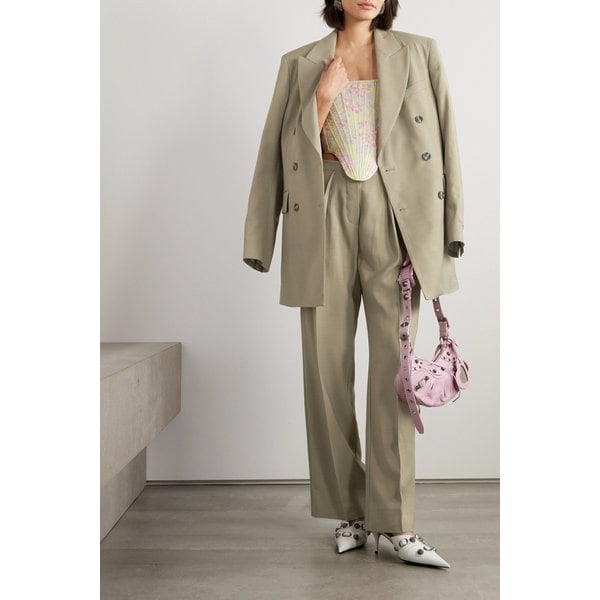 더블 브레스티드 헤링본 자카드 블레이저 라이트 그레이 1647597317270404