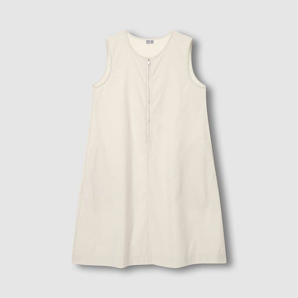 여 사각사각 민소매 미디 원피스 J136201067005