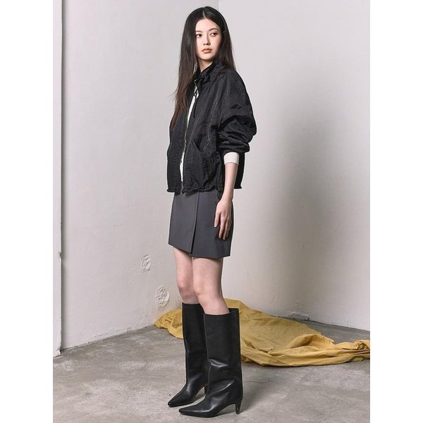 Glossy Highneck Jumper  Black (KE6239M015)