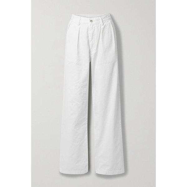 데니미스트 블레어 플리츠 코튼 트윌 와이드 팬츠 화이트 1647597298703709