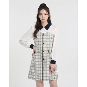 체크 배색디자인 원피스 RB34WOAM10Z_P415387899