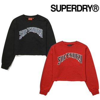 SUPERDRY W 크롭 로우 엣지 스웨트 셔츠(SDFMRDO07)