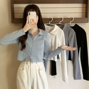 크롭 카라넥 지퍼 러블리 아우터 자켓 바람막이 여름 크롭 비치 수영복 봄 가을 아우터 여성휴가