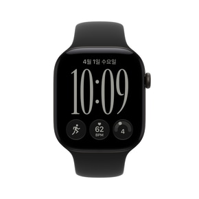 (1차 예약) 애플워치 12 GPS 46mm 블랙 알루미늄, 블랙 스포츠 밴드 (S/M) MJEK4KH/A