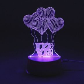 홈오브제3D착시아크릴무드등하트풍선수유등