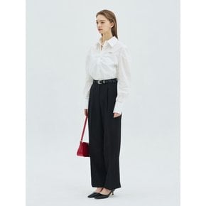 Rich Blend Two Tuck Wide Slacks - Black