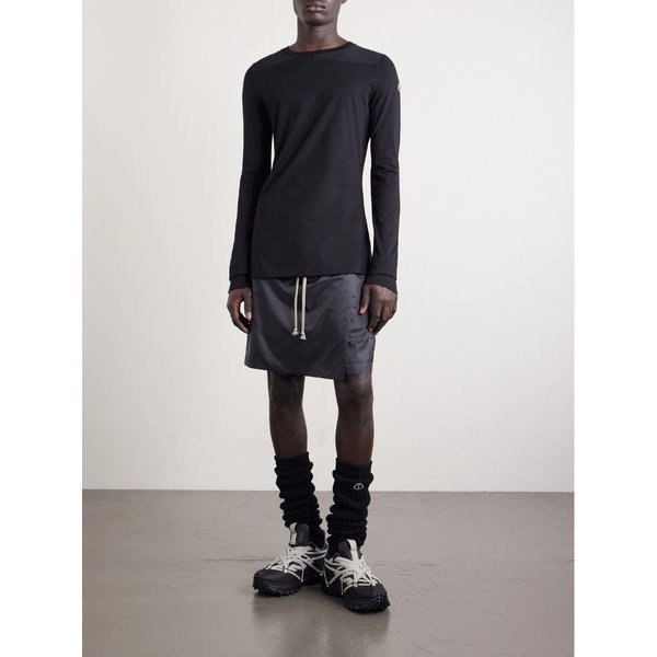 몽클레어 슬림핏 로고 에이프릴드 코튼 저지 티셔츠 46376663162963245