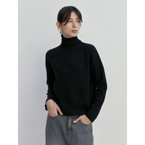 WOOL TURTLENECK KNIT_BLACK