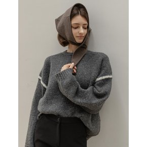 CHUNKY CRWNECK SWEATER_NFKN4140 (CHARCOAL)