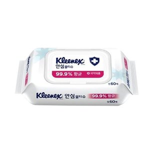 (60매)유한킴벌리 크리넥스 안심 물티슈 캡형/뽑아쓰는/청소/세정/파워/크리너/클리너/일회용/티슈/찌든때