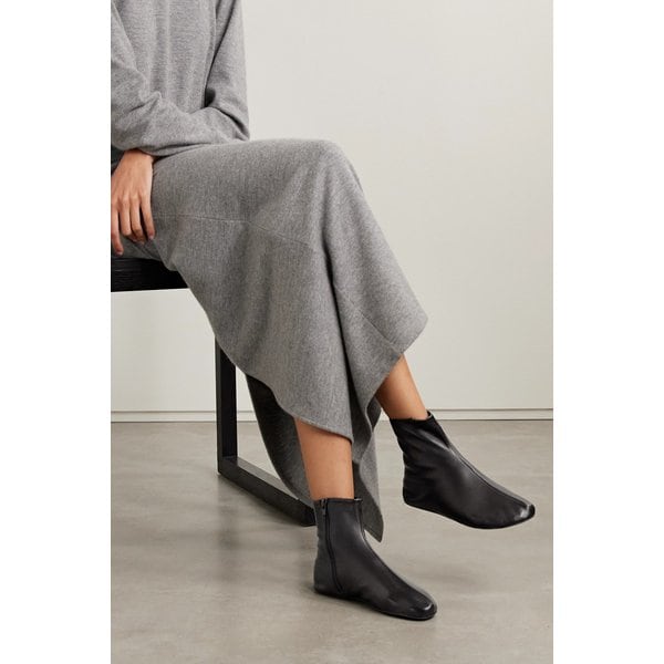 스텔라 가죽 시어링 앵클 부츠 46376663162905525