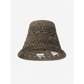 가니 LAST PIECEWOMEN 23FW METALLIC CROCHET BUCKET HAT BLACK A5088 099 271696