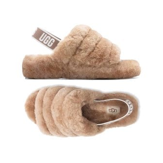 UGG 23FW 플러프 예 슬라이드 퍼 샌들 체스넛 1095119 CHE