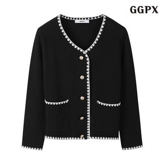 GGPX 정상가:59,000원  페미닌 트위드 포켓 데일리 긴팔 가디건 (GOCCK009D)