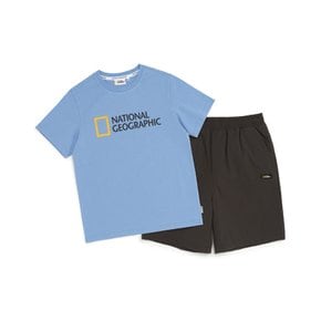 K222UPB910 빅로고 반팔/반바지 세트 HARBOR BLUE