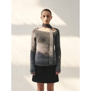 RTW UNBALANCE NECK MUFFLER KNIT TOP_3COLORS