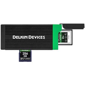 Delkin USB 3.2 CFexpress Type B CardSD UHS-II 2 슬롯 메모리 카드 리더 DDREADER-56