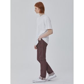 DENIM COLORED SELVEDGE PANTS WINE