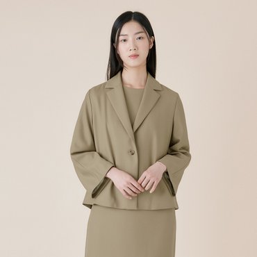 모에 마운트 세미 크롭 울 자켓 OWJKNI0600